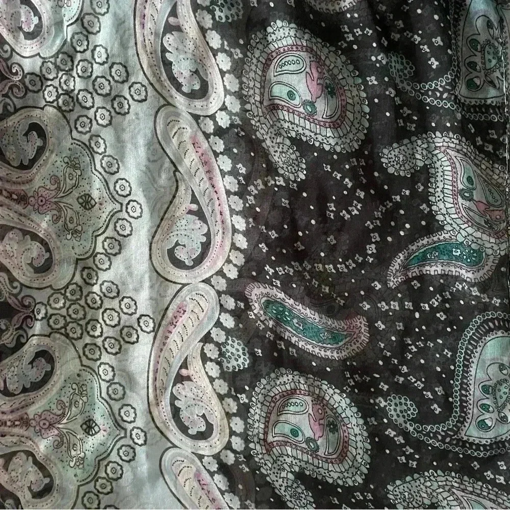 3 Scarves Round Lightweight Coastal Nautical Paisley Blue White Purple‎